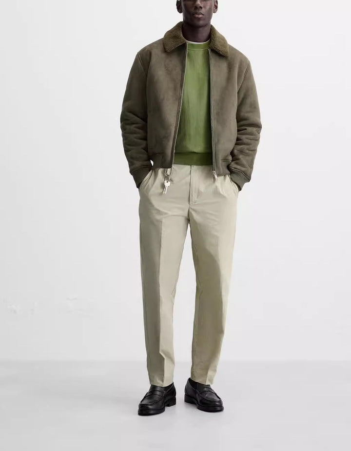 Men's bomber jacket with teddy collar and zipper Mune Fashion