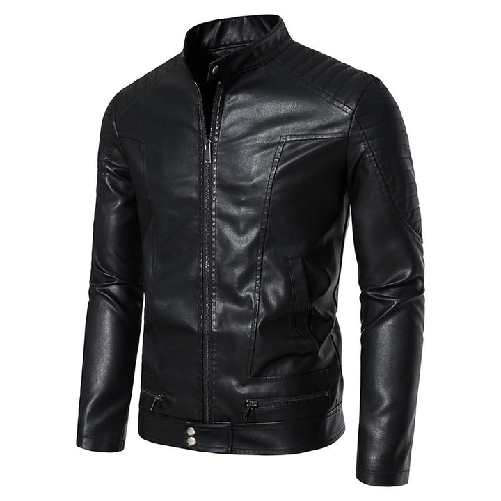 Men's Fashion Faux Leather Jacket with Quilted Details Mune Fashion 1788322065