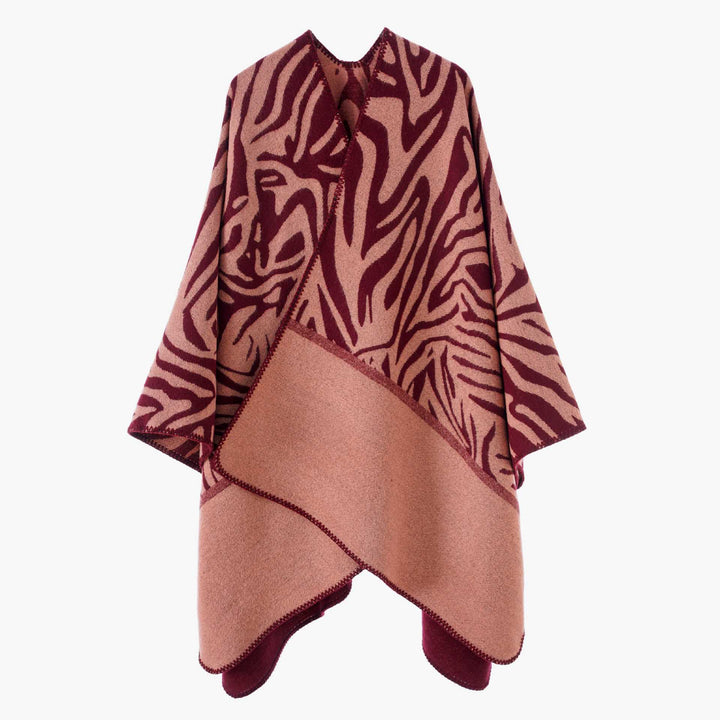 Women Oversize-Jacquard-Wrap Cape made of fine knit Mune Fashion
