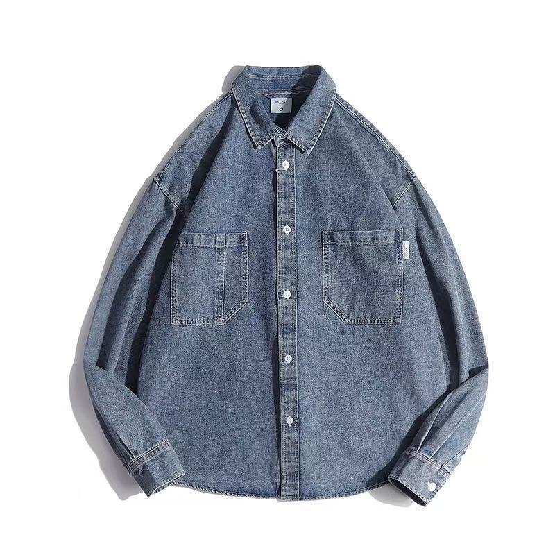Unisex Boxy Denim Overshirt with patch chest pockets and rounded hem Mune Fashion