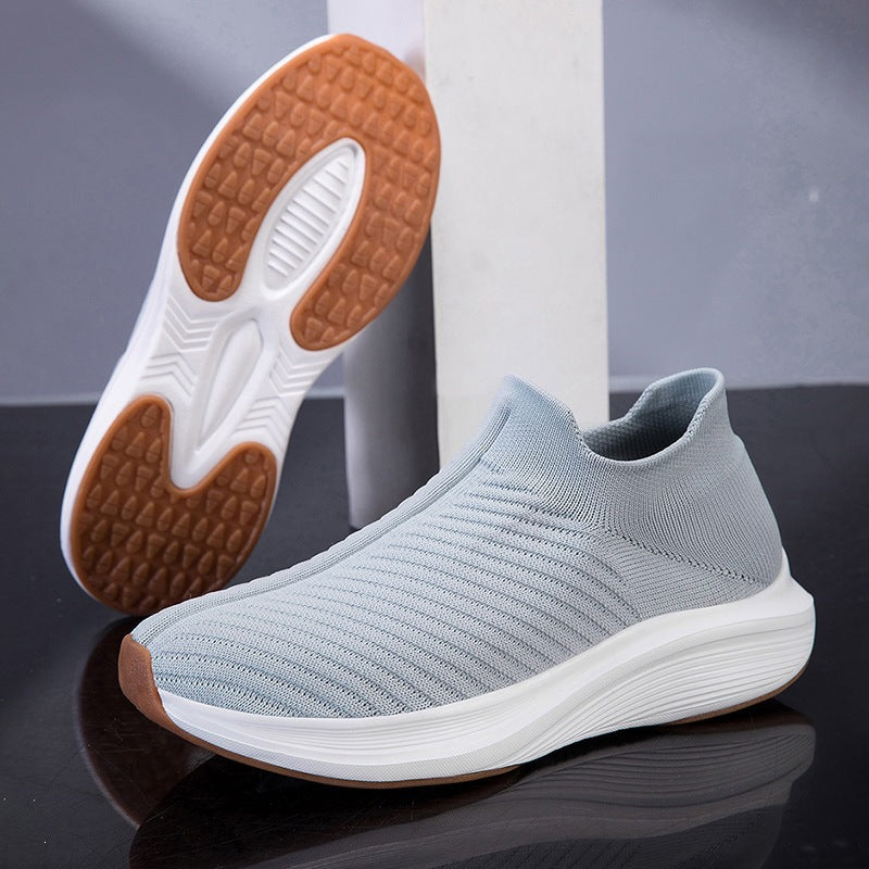 Women's Breathable Slip-On Knit Sneakers with Sock-Like shaft Mune Fashion