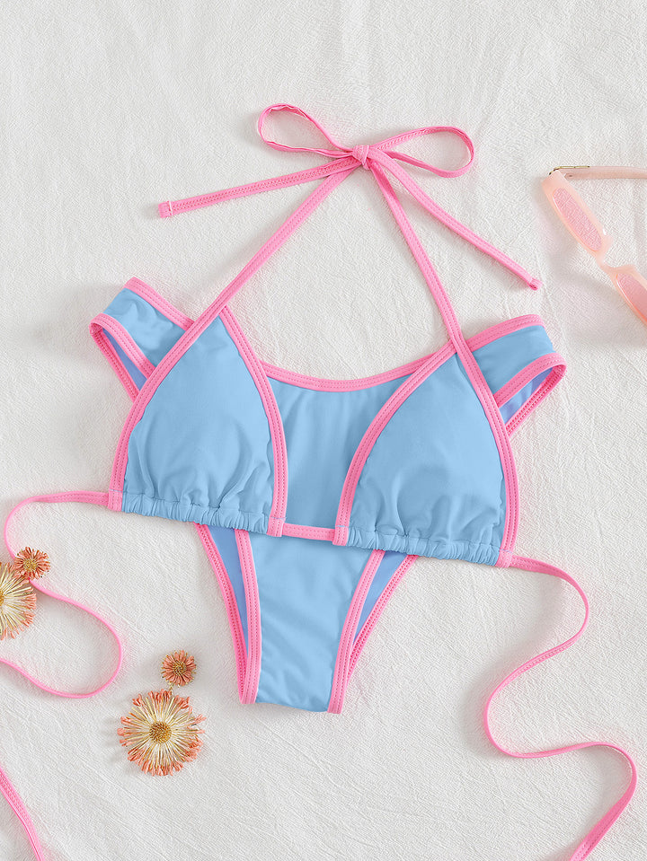 Women's Triangle Bikini with Exciting Stripe Design Mune Fashion