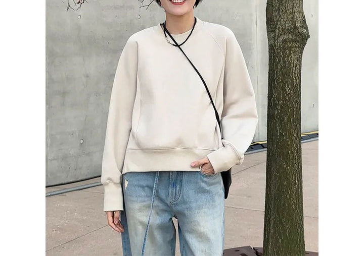 Women's Comfortable Sweatshirt with Raglan Sleeves Mune Fashion