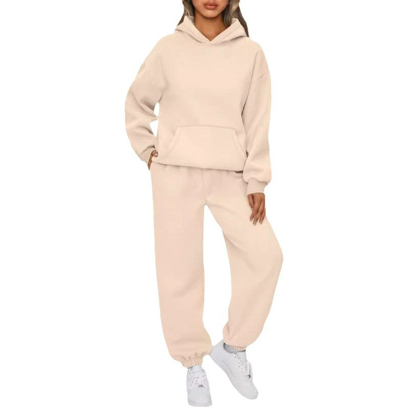 Women's Oversize Hoodie and Fleece Jogging Pants Set with Kangaroo Pocket Mune Fashion