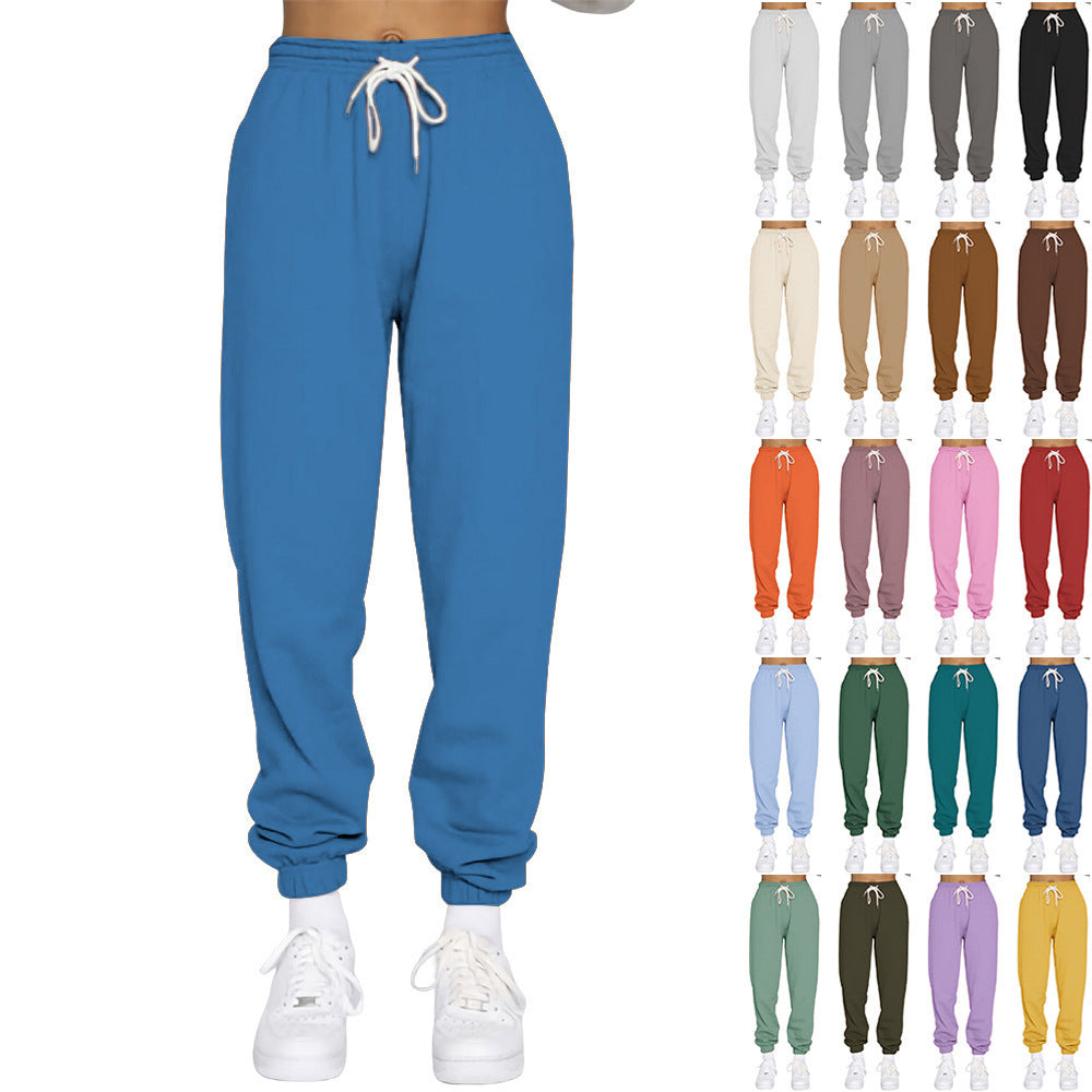 Women nan High-Waist Relax-Jogging Pants with elastic comfort waistband, drawstring and ribbed ankle cuffs Mune Fashion