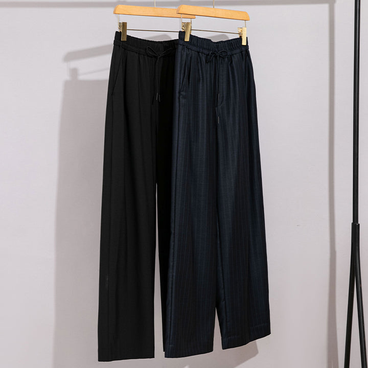 Women's wide Palazzo pants with elastic waistband and drawstring Mune Fashion