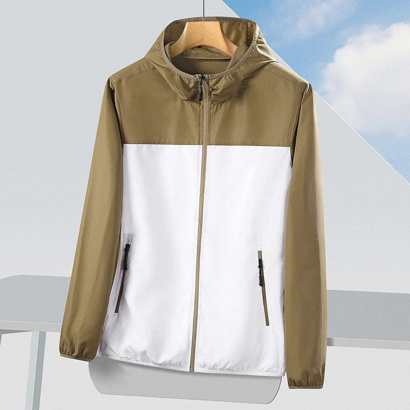 Men's Lightweight Windproof Hooded Transition Jacket with Shoulder Yoke, Water-Repellent Ripstop & Zipper Pockets Mune Fashion