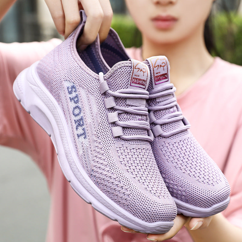 Women Breathable Sports Sneakers with Elastic Upper and Cushioning Insole Mune Fashion