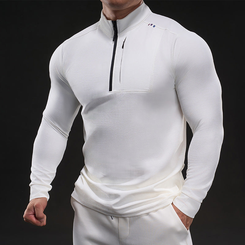 Men's Slim-Fit Thermal Long Sleeve with Stand-Up Collar and Chest Zip Mune Fashion