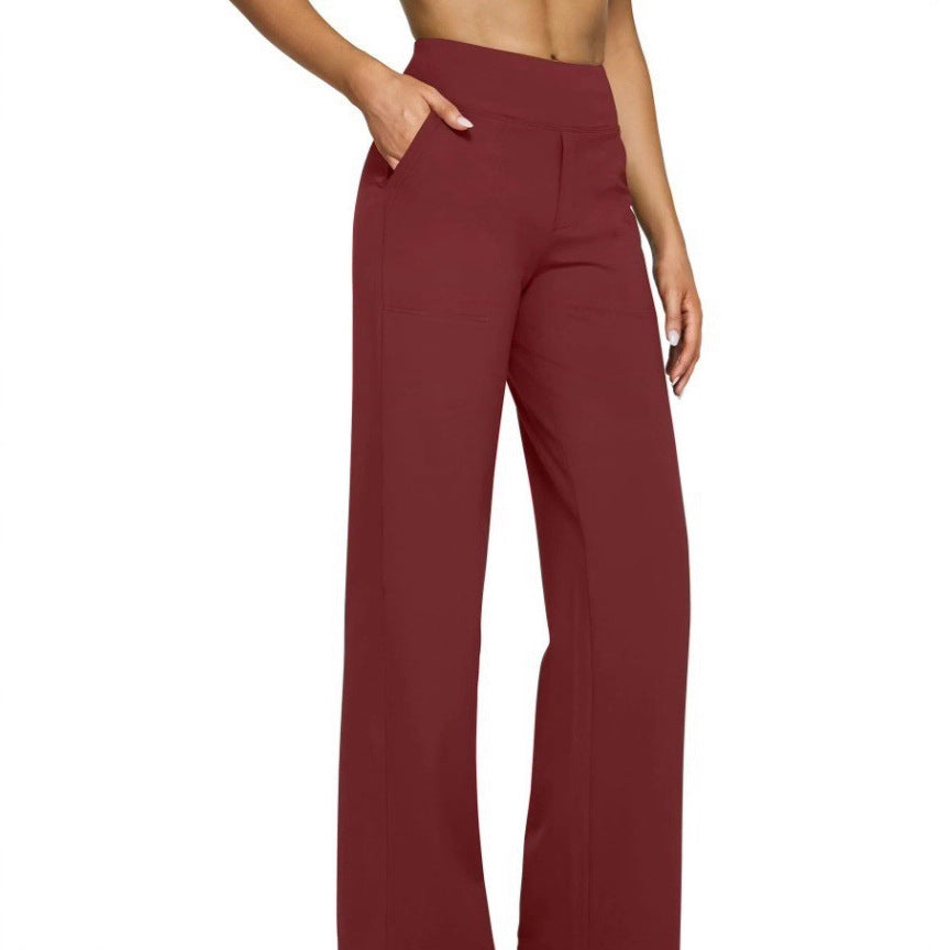 Women wide-cut Palazzo pants with high-cut comfort waistband and side pockets Mune Fashion