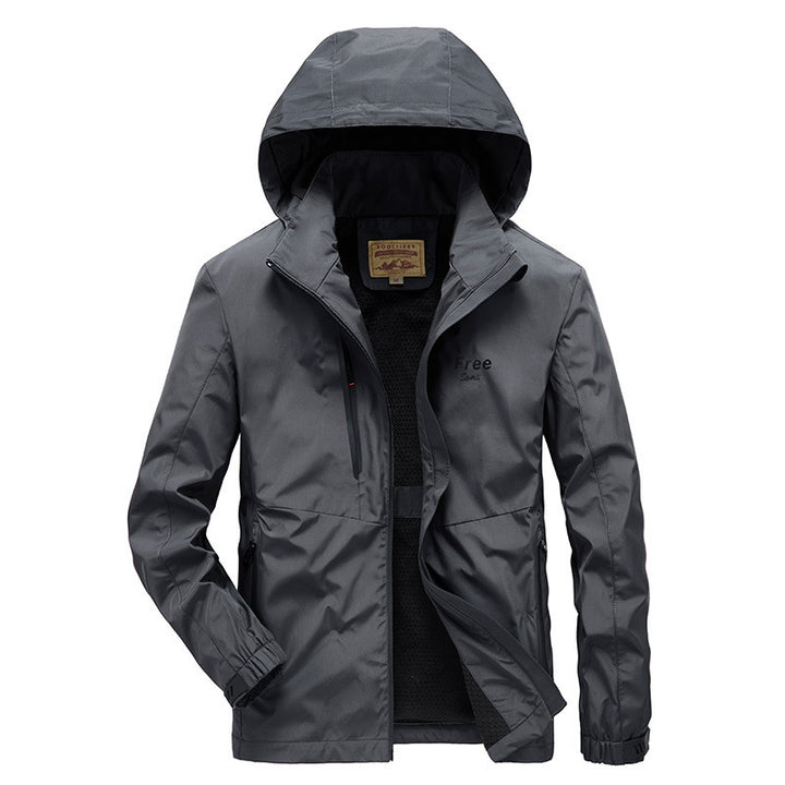 Men's Waterproof Softshell Jacket with Hood and Fleece Lining, Windproof and Breathable Mune Fashion