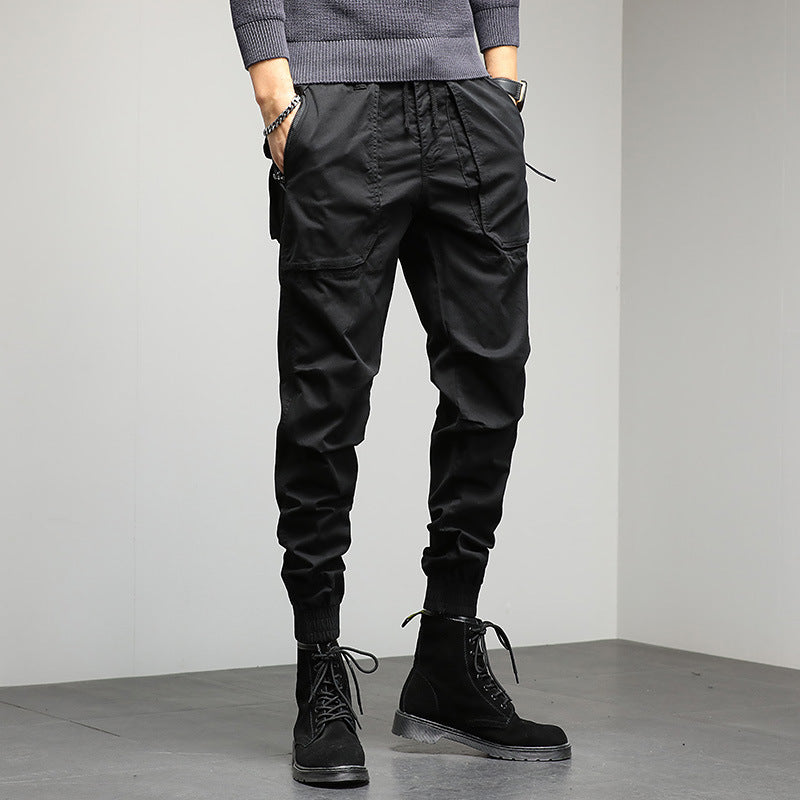 Men's Tapered Cargo Jogger Pants with Drawstring, Elastic Cuffs, and Multifunctional Pockets Mune Fashion
