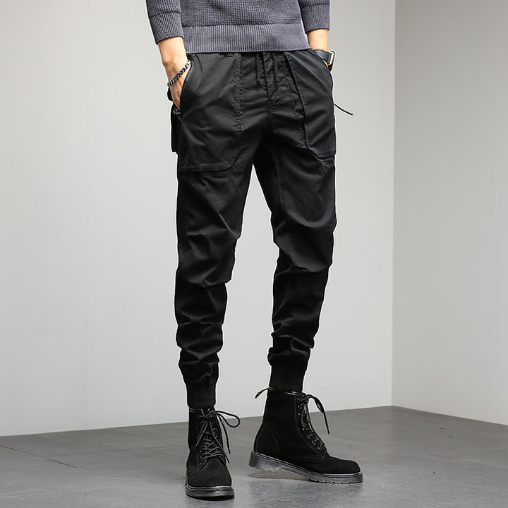 Men's Tapered Cargo Jogger Pants with Drawstring, Elastic Cuffs, and Multifunctional Pockets Mune Fashion