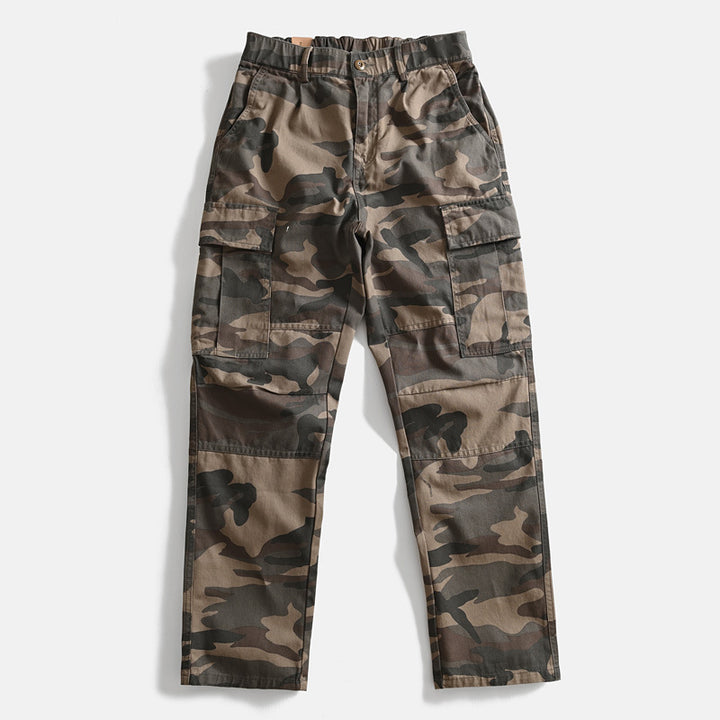Men's cargo pants in military look with multiple pockets and straight cut Mune Fashion