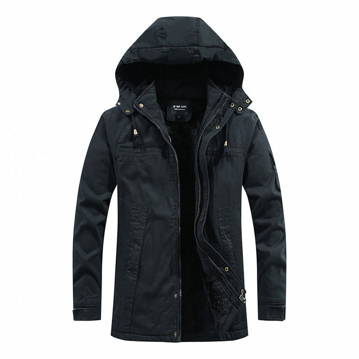 Men's field parka made of sturdy canvas with warming teddy fleece lining and arm pocket Mune Fashion