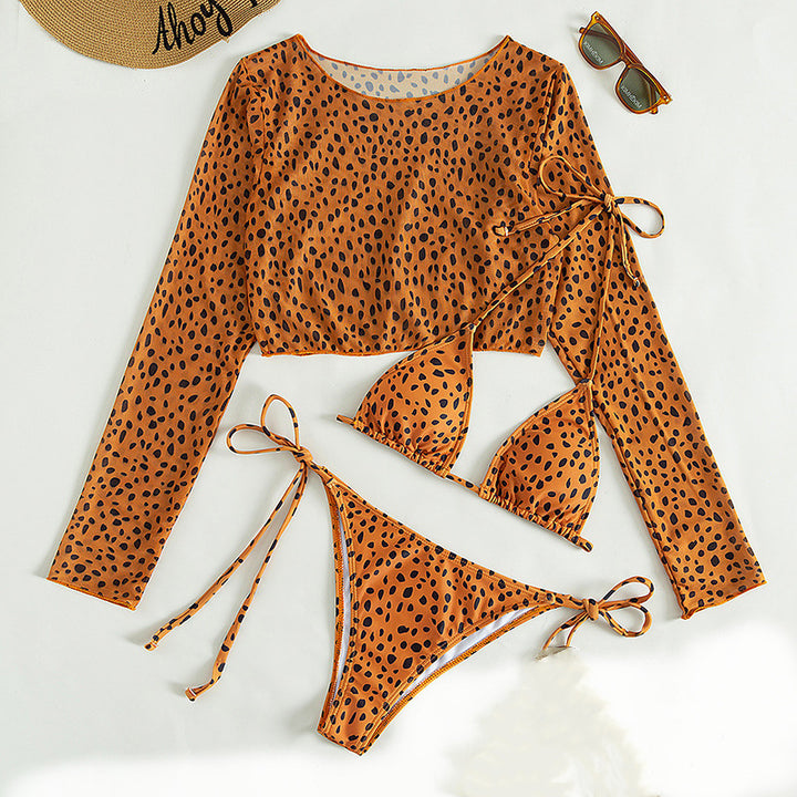 Women's bikini set with transparent long sleeve blouse Mune Fashion