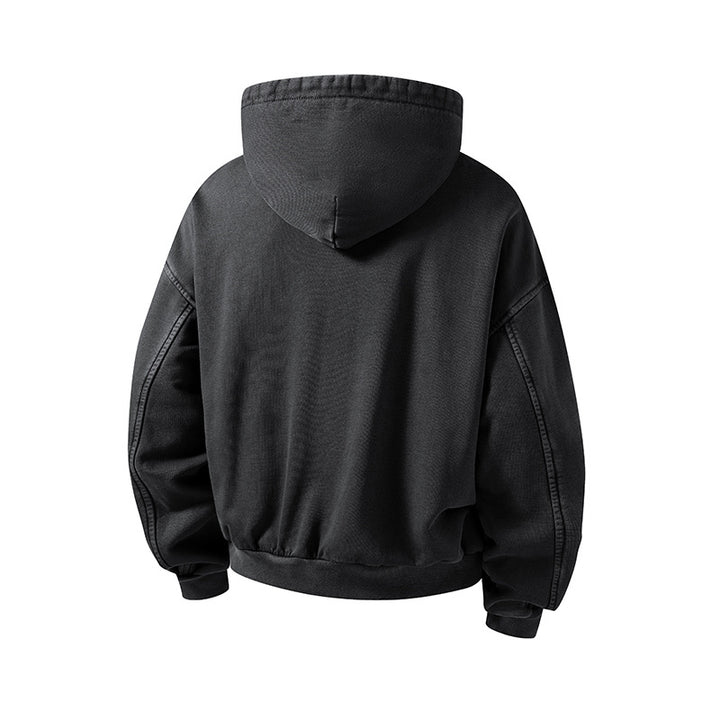 Men's Oversized Hoodie Jacket with Full Zipper, Fleece Lined, Kangaroo Pockets & Ribbed Cuffs Mune Fashion