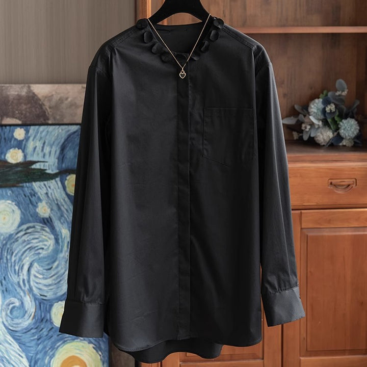 Women's Elegant Blouse with Decorative Collar Mune Fashion
