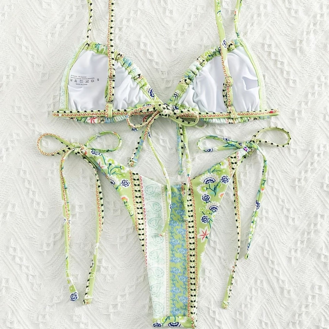 Women Triangle Bikini with playful design and adjustable straps Mune Fashion