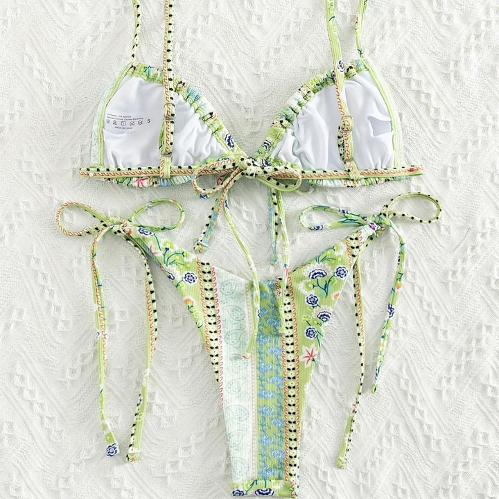 Women Triangle Bikini with playful design and adjustable straps Mune Fashion