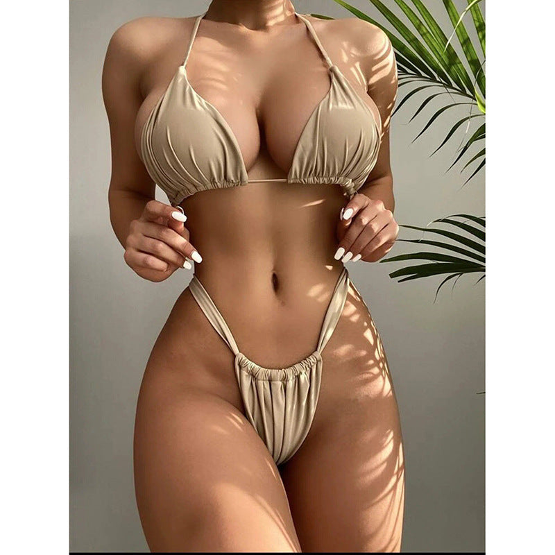 Women's Triangle Bikini Set with Ruffled Design Mune Fashion