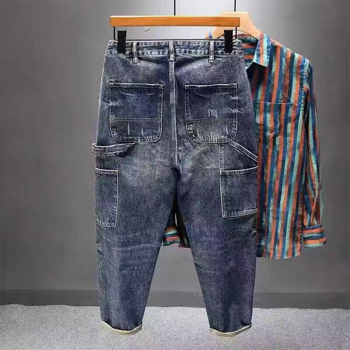 Men's Casual Denim Pants with Fashionable Details Mune Fashion