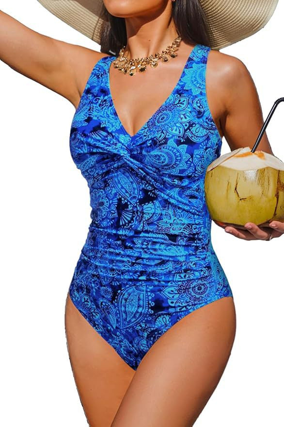 Ladies Elegant One-Piece Swimsuit with Fashionable Twist Mune Fashion
