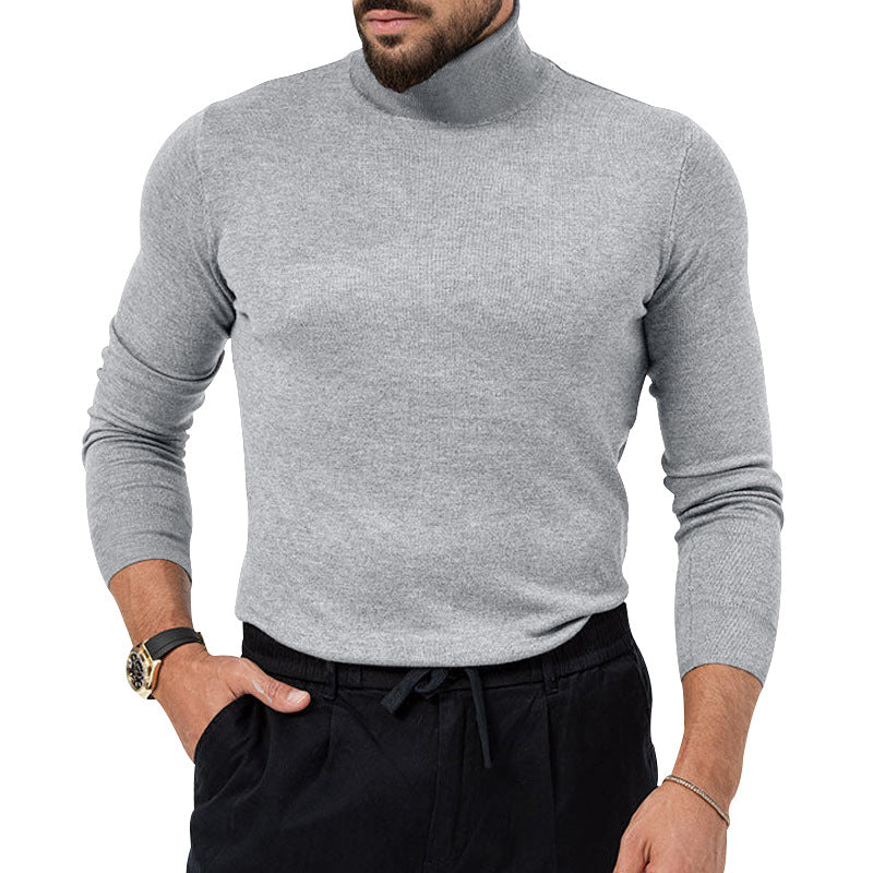 Men's Slim-Fit Turtleneck Sweater Fine Knit with Stretch, Slim Silhouette and Ribbed Cuffs Mune Fashion