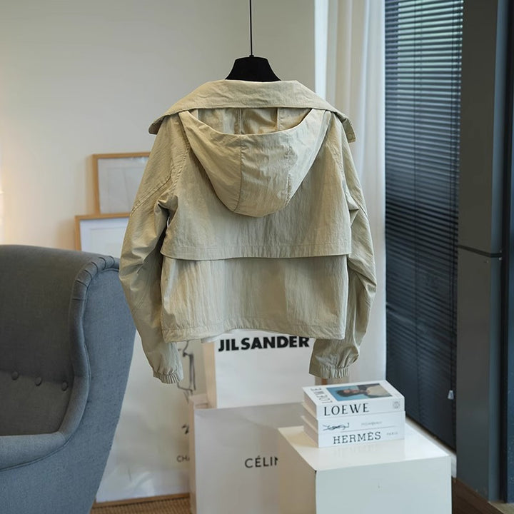 Women's Stylish Transitional Jacket with High Collar and Practical Pockets Mune Fashion