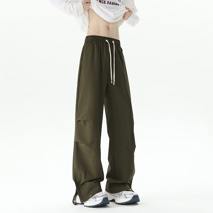 Women's Wide Cargo Lounge Pants with Elastic Waistband, Drawstring and Adjustable Hem Mune Fashion