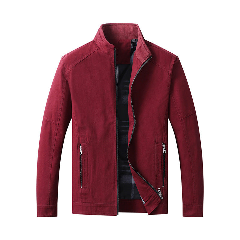Men's functional canvas zip jacket with stand-up collar and concealed zip pockets Mune Fashion