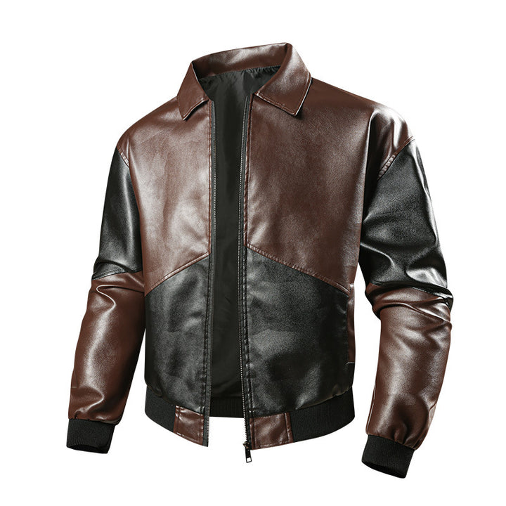 Men's Fashion Faux Leather Bomber Jacket Mune Fashion