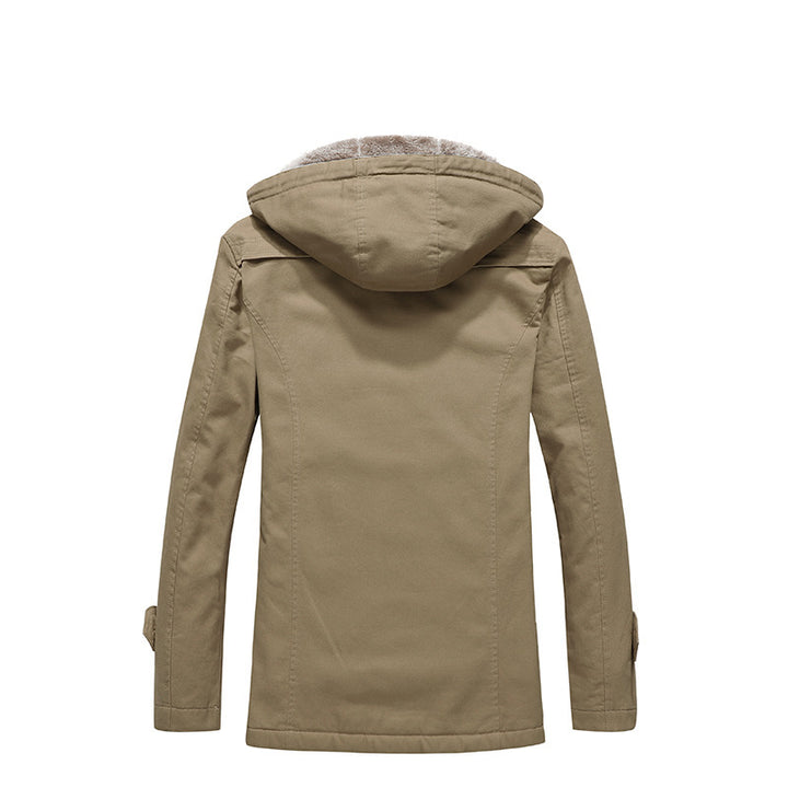 Men's padded canvas parka with fixed hood, cozy teddy inner lining, and multiple pockets Mune Fashion