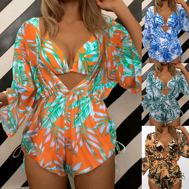 Women's beach outfit set with combined bikini and casual kaftan Mune Fashion