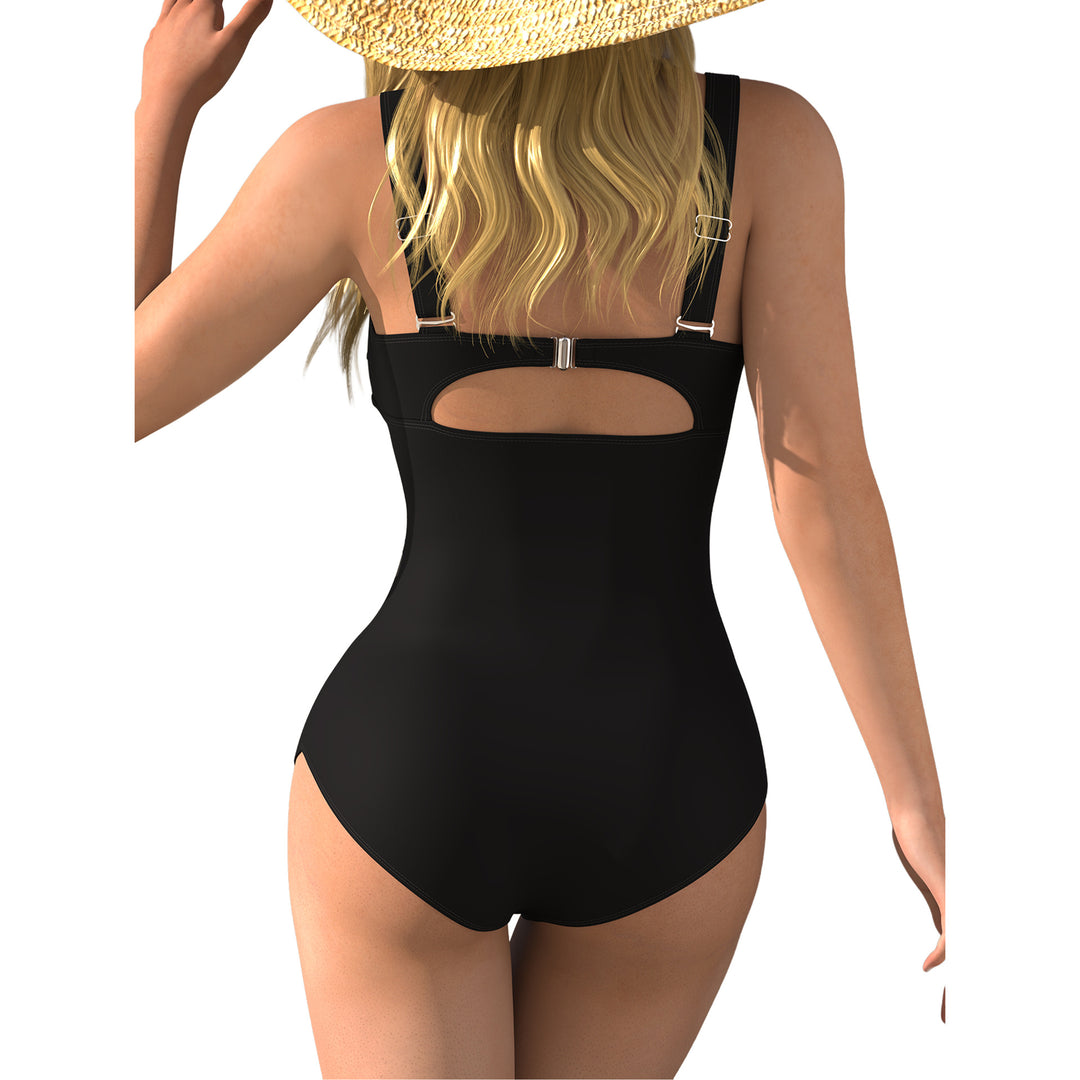 Women's one-piece swimsuit with elegant lacing and transparent inserts Mune Fashion