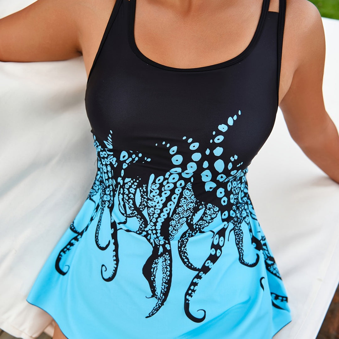 Women’s Tankini Set with Elegant Flattering Look and Modern Animal Print Mune Fashion