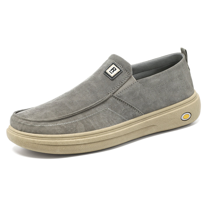 Men's casual canvas slip-on leisure shoe with memory insole and shock-absorbing rubber sole Mune Fashion