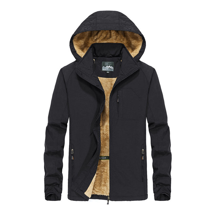 Men's Windproof Softshell Hooded Jacket with Thermal Teddy Lining Mune Fashion