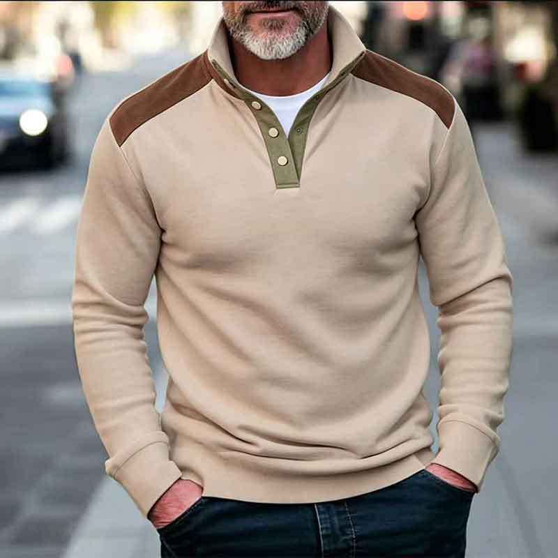 Men's sporty sweater with standing collar Mune Fashion