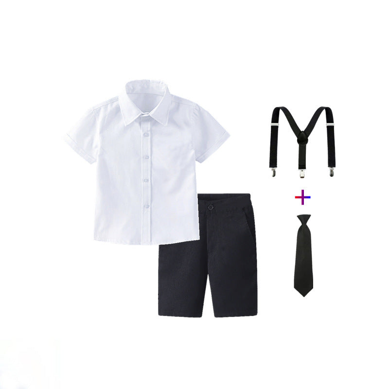 Women's festive shirt and shorts set with suspenders Mune Fashion