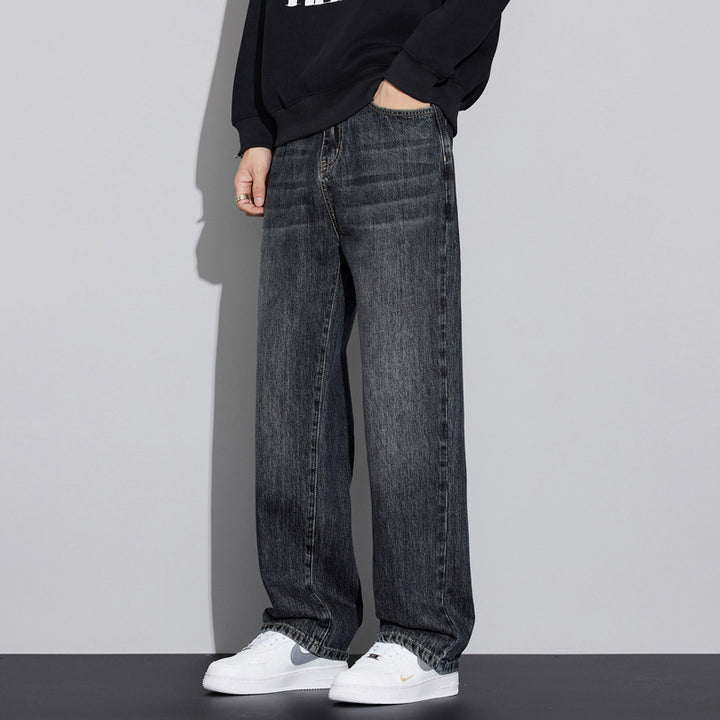 Men's Loose Denim Jeans in Vintage Look with Low Rise and Casual Fit Mune Fashion