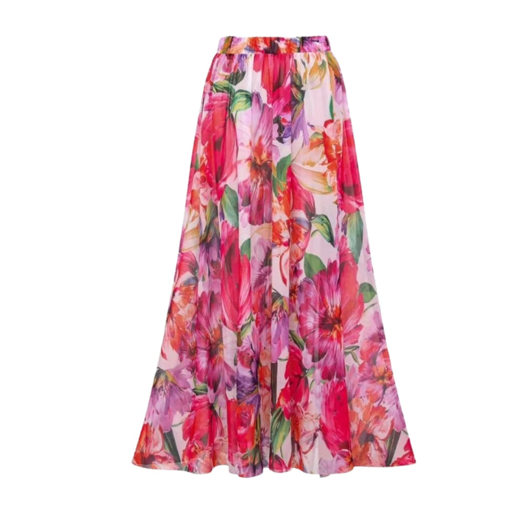 Women's elegant swimsuit with floral wrap skirt Mune Fashion