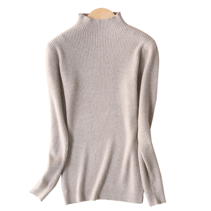 Women’s figure-hugging fine-knit turtleneck sweater with extra-fine ribbed texture and cashmere-soft feel Mune Fashion