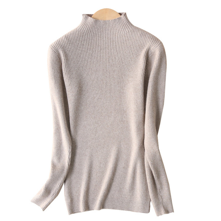 Women’s figure-hugging fine-knit turtleneck sweater with extra-fine ribbed texture and cashmere-soft feel Mune Fashion