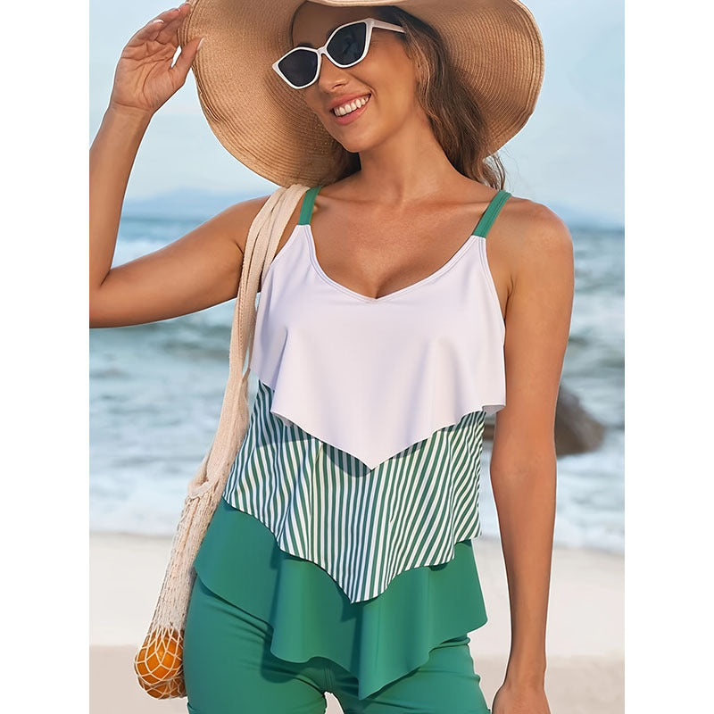Women's beach outfit with ruffle details and high waist cut Mune Fashion