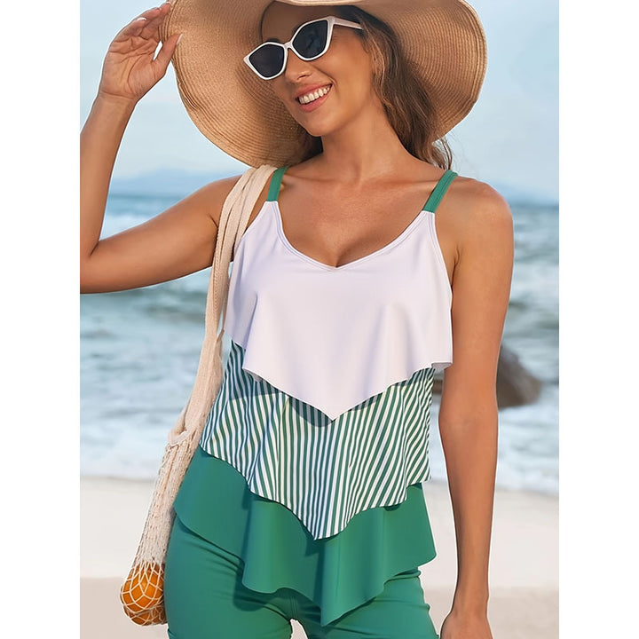 Women's beach outfit with ruffle details and high waist cut Mune Fashion