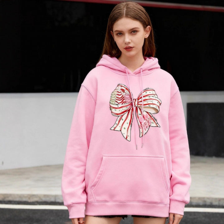 Women’s Hoodie with Festive Bow Design Mune Fashion