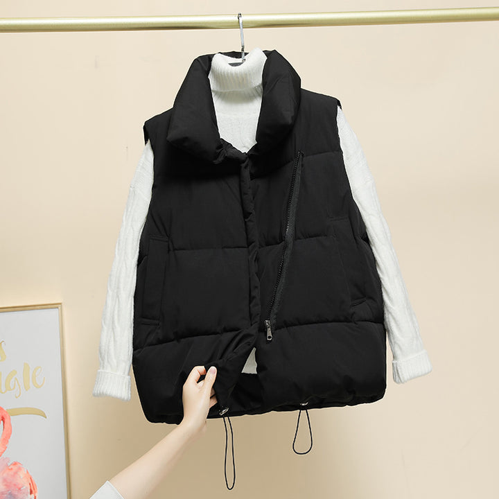 Women's quilted vest with high collar and drawstring Mune Fashion