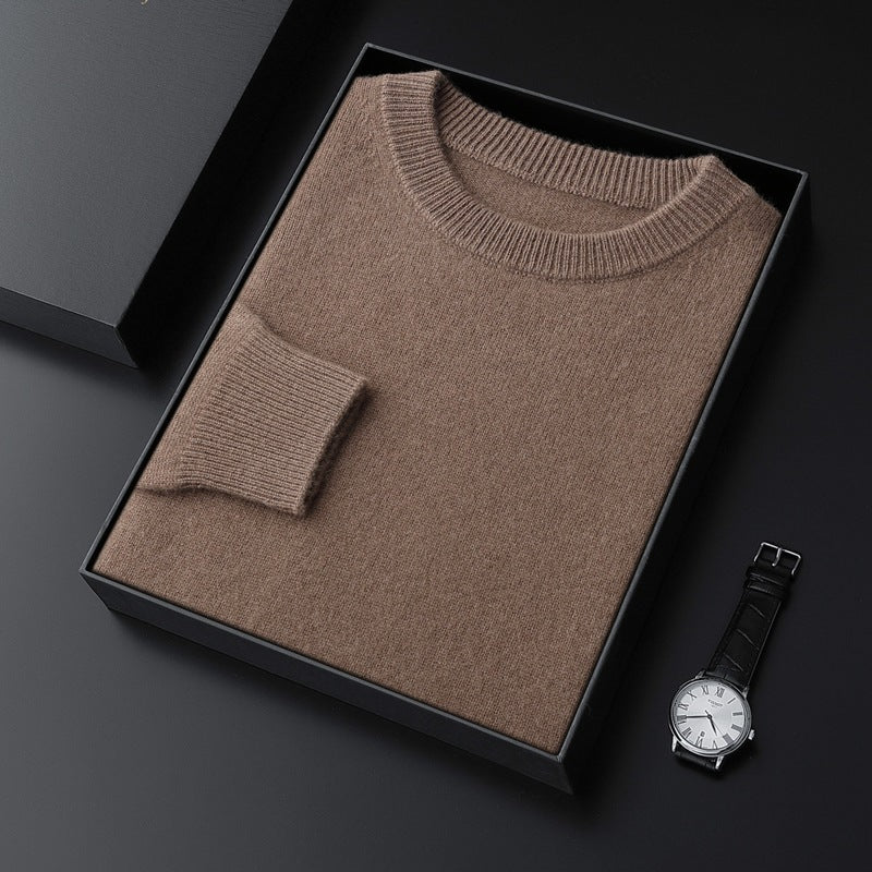 Men's Round Neck Pullover in Cashmere Look with Extra Soft Pile and Gift Box Mune Fashion