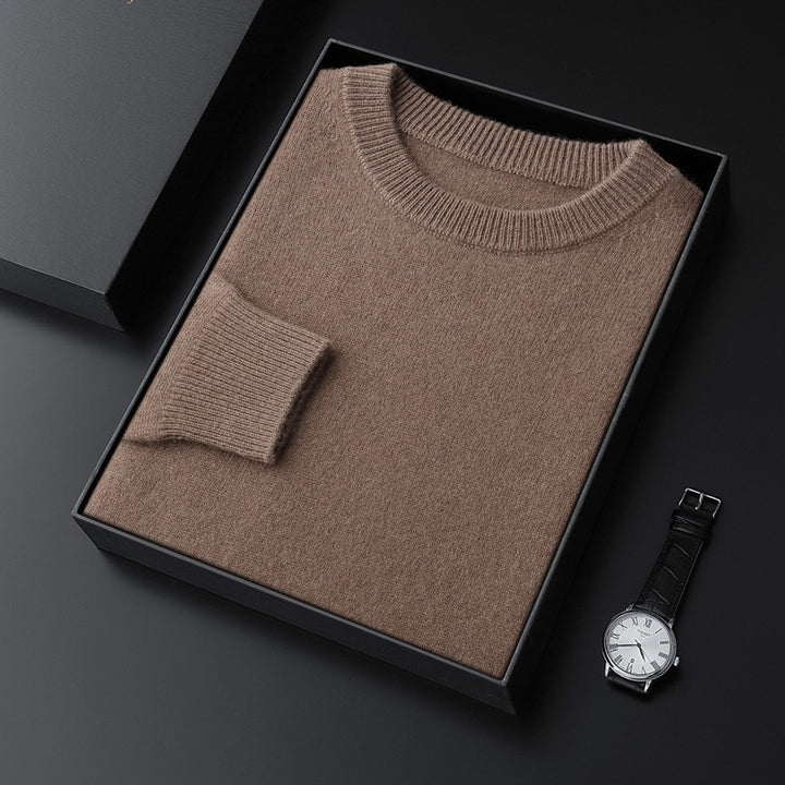 Men's Round Neck Pullover in Cashmere Look with Extra Soft Pile and Gift Box Mune Fashion